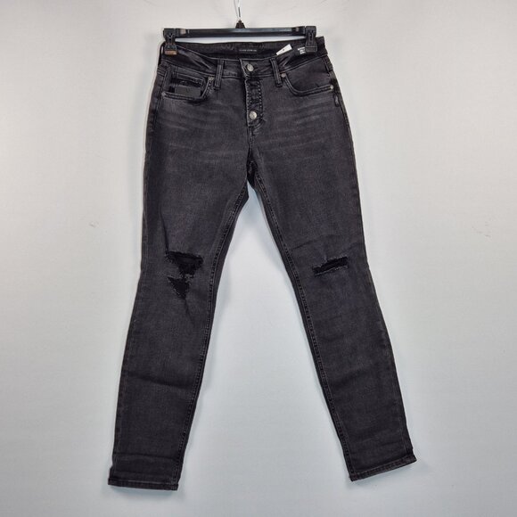 Silver Jeans Denim - Silver Jeans Women's Size 29 Black Denim Boyfriend Comfort Distressed 29" (62)